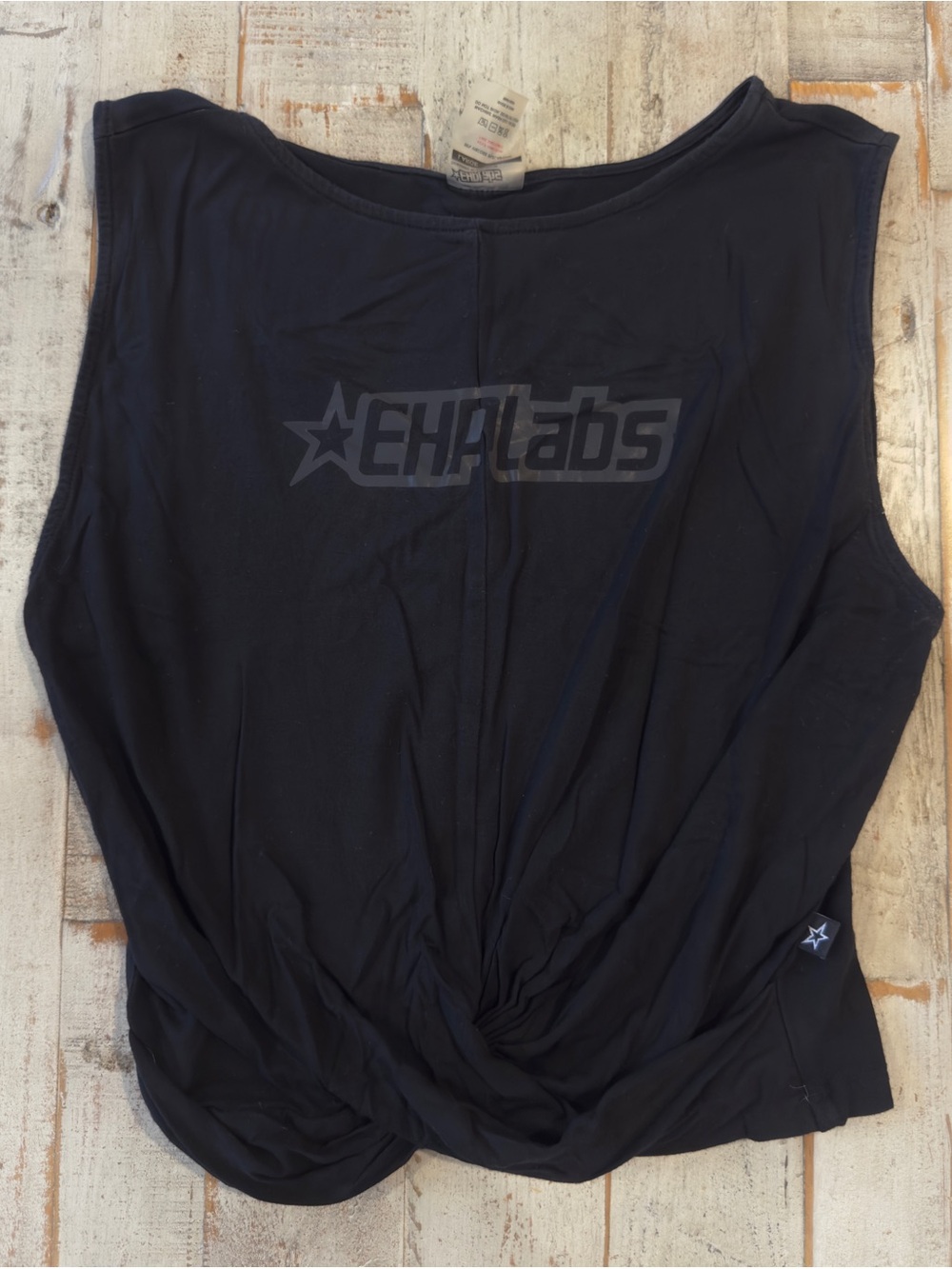 Women's Black Twist-Front Crop Tank